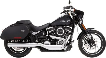 Rinehart Racing 4 Inch Muffler Slip-On In Chrome With Chrome End Caps For 2018-2024 Softail Sport Glides (500-1230C)