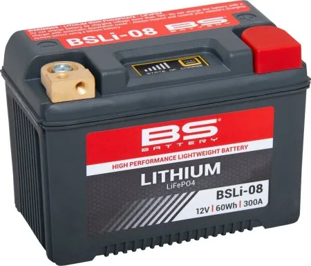 BS Battery BSLi-08 Lithium Battery 300 CCA For 2004-2025 Sportster / RH Nightster, 2021-2023 Pan America & 2015-2020 XG Street Models (360108)