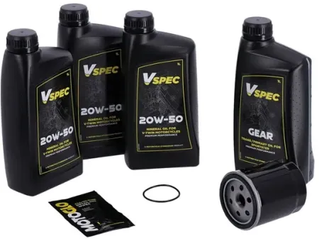 Vspec Mineral Oil Service Kit With Black Filter For 1986-2003 Harley Davidson XL Sportster (GRBRT5)
