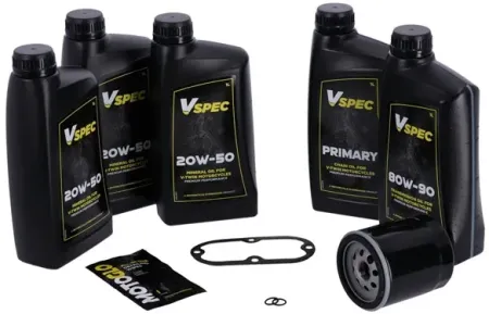 Vspec Mineral Oil Service Kit With Black Filter For 1999-2006 Harley Davidson Softail & 1999-2005 Dyna (GRBRT18)