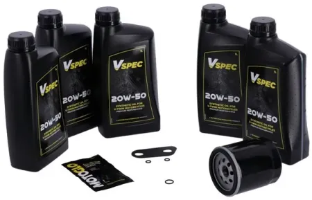 Vspec Fully Synthetic Service Kit With Black Filter For 2004-2022 Harley Davidson XL Sportster (GRBRT25)