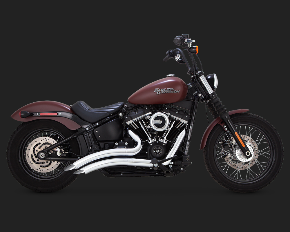 Vance And Hines Big Radius 2 Into 2 Exhaust In Chrome For Harley Davidson