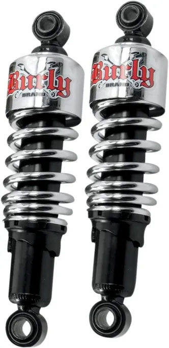 Burly Brand Slammer Shocks in Chrome for Harley Davidson Sportster 1988-2003 Models (B28-1200)