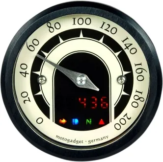 MotoGadget Motoscope Tiny Digital Speedo Speedster Black Bezel (5001013)