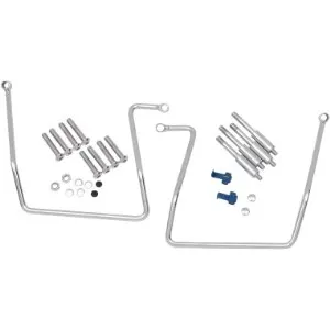 Drag Specialties Chrome Saddlebag Support Brackets For 91-17 FXD, 08-17 FXDF, 93-08 FXDWG Models (except 13-17 FXDB) (Rear-Mount Design) (3501-0258)