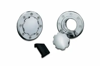 Kuryakyn Vented Flush Mount Gas Cap In Chrome Finish For Harley Davidson 1982-2021 Screw Type Tanks With Right Hand Thread Motorcycles (7434)