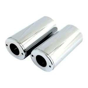 DOSS FL, FLST & FLT Upper Fork Slider Covers In Chrome Finish (Stock Length) (ARM093515)