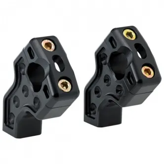 Joker Machine Dual 1 1/2 Inch Pullback 2 1/2 Inch Risers In Black Anodised Finish (03-866B)