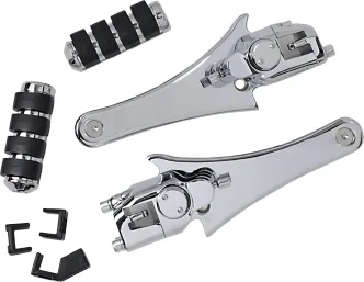 Kuryakyn Adjustable Passenger Footpegs In Chrome Finish For Touring 2010-2023 Models (4353)