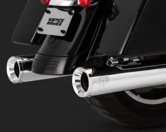 Vance & Hines Eliminator 400 Slip-on Mufflers NON-PCX In Chrome For Harley Davidson 2017-2024 Touring Motorcycles (16714)