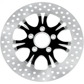 Performance Machine Brake Rotor Floating Rear in Paramount Platinum Cut Finish 11.5 Inch For 2000-2024 Softail, Dyna; 2000-2007 Touring; 2000-2010 XL Sportster (01331523HEALBMP)