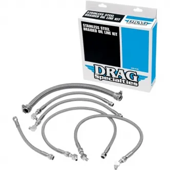 Drag Specialties Oil Line Kit in Stainless Steel Finish For 1994-2003 XL Models (3-line kit) (606009)