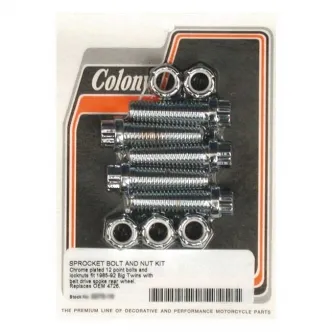 Colony Sprocket Bolt & Nut Kit Rear Wheel, Spoke Wheel With Belt, 12-Point For 1985-1992 B.T. Models (ARM349989)