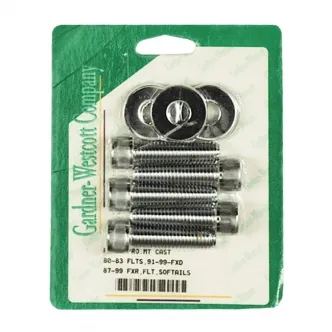 Gardner Westcott Rear Pulley Mount Bolt Kit Allen 7/16-14 Threaded For 1987-1999 B.T., 1980-1983 FLT, 2004-2017 XL Models (ARM954729)