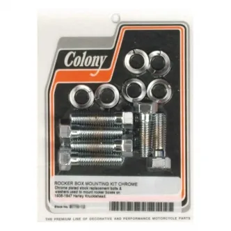 Colony Rocker Box Bolt Kit in Chrome Finish For 1936-1947 KnuckleHead Models (ARM622989)