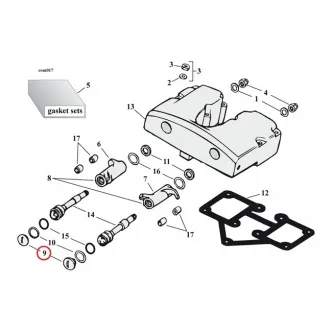 Colony Rocker Shaft Plug & Nut Kit ButtonHead OEM Style in Chrome Finish For Late 1971-1985 XL, Late 1971-1984 FL, FX Models (ARM175989)