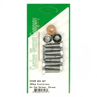 Gardner Westcott Rocker Box Screw Set With Copper/Steel Washers in Chrome Finish For 1984-1999 Evo B.T., 1986-2017 XL Models (ARM820879)