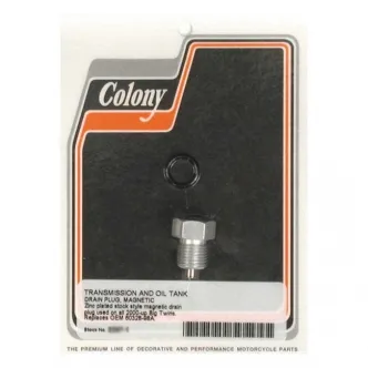 Colony Oil Drain Plug Magnetic OEM Style Hex Allen, 1/2-20 Threaded in Zinc Finish For 2000-2023 Harley Davidson Models (ARM592989)