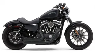 Cobra Speedster Short 909 2 Into 2 Exhaust System In Black For Harley Davidson 2014-2022 Sportster Motorcycles (6705B)