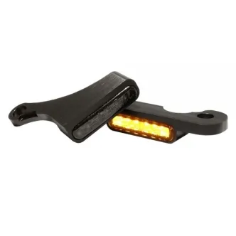 Heinz Bikes Handlebar LED Turn Signals in Aluminium/Black Finish For 2018-2024 Softail Models (HBTSFL18)