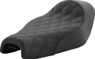 Saddlemen Solo Seat Renegade LS Front Vinyl/Saddlegel Plain in Black For 2004-2020 Harley Davidson Sportster (4.5G Tank) Models (807-03-002LS)