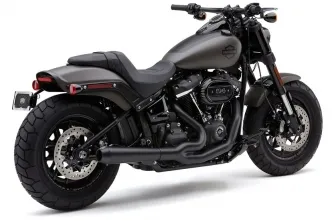 Cobra El Diablo 2 Into 1 Exhaust System In Black For Harley Davidson 2018-2024 Softail Fat Bob (6474B)