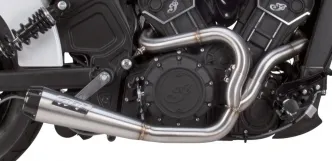 Two Brothers 2 Into 1 Racing Competition-S Muffler With Carbon Fiber End Cap in Black Ceramic Coated Finish For 2015-2024 Indian Scout Models (005-4610199-B)