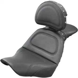 Saddlemen Seat Explorer Studded Special With Backrest in Black For 2018-2023 Harley Davidson Softail Low Rider FXLR/ Sport Glide FLSB Models (818-29-040)