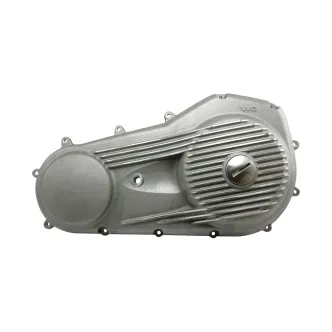 EMD Ribber Primary Cover in Semi Polished Finish For Milwaukee-8 (With Mid Controls) (PCM8/D/R/SP)