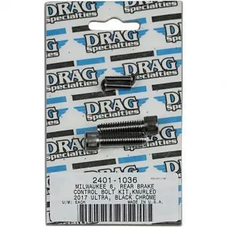 Drag Specialties Rear Brake Control Bolt Kit Knurled Allen Head Black For 2017-2020 FLHT/FLHR/FLHX/FLTRX/FLTRU Models (MK785BK)