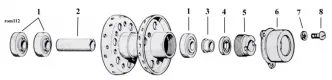 Internal Hub Breakdown Diagram For 1967-1972 Big Twin Models (ARM000388)