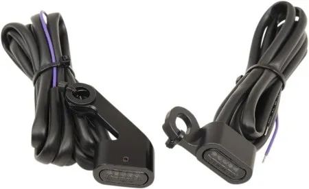 Drag Specialties Handlebar LED Turn Signals in Black Finish With Smoke Lens For 2009-2016 Touring, 2015-2024 Softail With Mechanical Clutch (L22-0232MBMENU) (2040-2143)