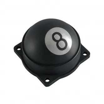 Motone Customs CV 8 Ball Carb Top Lid Cover In Contrast Cut Black Finish (MTE044)