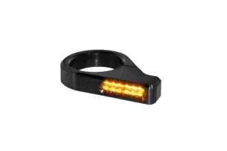 Heinz Bike LED Turn Signals in Aluminium/Black Finish, Classic For 39mm-41mm Fork Tube (HBZCC-41)