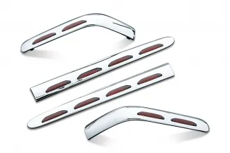 Kuryakyn L.E.D. Saddlebag Molding Set With Red Lens In Chrome Finish For Honda Gold Wing Motorcycles (3202)