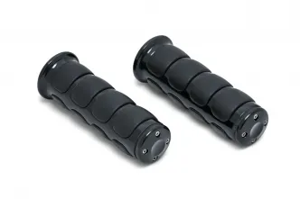 Kuryakyn ISO-Grips For 1 Inch Handlebars In Gloss Black Finish (6340)