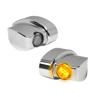 Heinz Bikes NANO Series Winglets Turn Signals in Chrome Finish For 1999-2024 H-D Models (HBWLN-C)