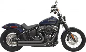 Bassani Exhaust 2-1/2 Inch Diameter Exhaust System 2-Into-2 in Black Finish For 2018-2024 Softail Street Bob, Low Rider, Slim & Fat Bob Models (1S35DB)