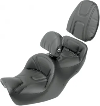 Saddlemen Roadsofa Deluxe Touring Seats With Driver Backrest & Passenger Pad Cover For Honda 1988-2000 GL1500 Goldwing Models (H973J)