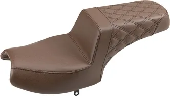 Saddlemen Step-Up Rear Lattice Stitch 2-Up Seat in Brown For Indian 2020-2022 Challenger Models (I20-06-173BR)