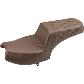 Saddlemen Step-Up Rear Lattice Stitch 2-Up Seat in Brown For Indian 2020-2022 Challenger Models (I20-06-173BR)