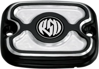 Roland Sands Design Cafe Racer Brake Master Cylinder Cover in Black Contrast Cut Finish For 2006-2014 Softail, 2006-2017 Dyna, 2005-2007 Touring, 2014-2017 Trike Models (0208-2036-BM)