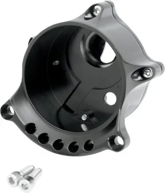 Roland Sands Design Cafe Racer Gauge Re-locator Mount in Anodized Black Finish For 2007-2020 Sportster With Top Mount Headlamp Models (0207-2001-B)