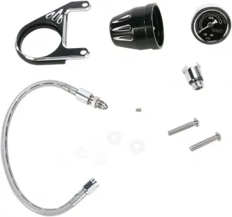 Arlen Ness Oil Pressure Gauge Kit Deep Cut In Black Finish For 1984-1999 Evo Big Twin (15-670)