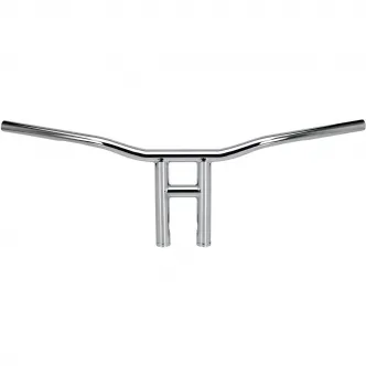 Biltwell Tyson XL 10 Inch O/S Slotted Handlebars In Chrome Finish For 1982-2023 Harley Davidson Models (Excl. 08-23 E-Throttle) (6240-1053)