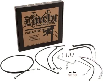 Burly Brand 16 Inch Apehanger Cable/Line Kit in Black Finish For 2017-2020 FLHR/C, FLTRU, FLTRX/S With ABS Models (B30-1186)