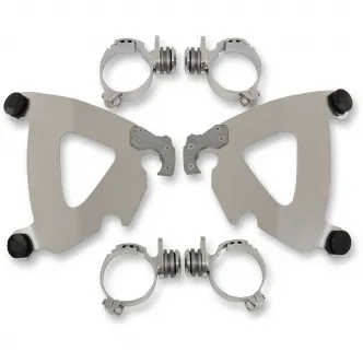 Memphis Shades Road Warrior Trigger-Lock Mounting Kit In Polished Stainless Steel For HD Dyna And Softail Models (MEK2029)