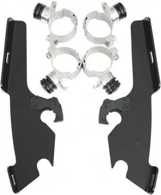 Memphis Shades Fats/Slim/Batwing Trigger-lock Kit In Black Finish For Kawasaki And Yamaha Models (MEB8982)