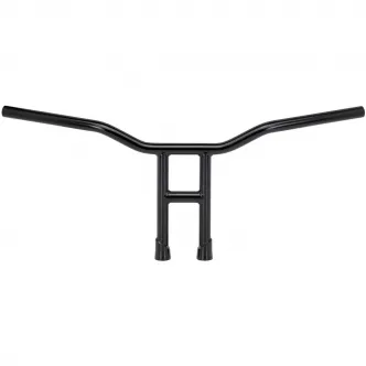 Biltwell Tyson 12 Inch Slotted Handlebar in Black Finish For 1982-2022 Harley Davidson (Excl. E-Throttle & Springers) (6222-2016)