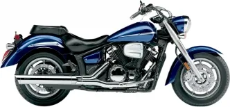 Cobra 4 Inch Slip-On Muffler With Scalloped Tip In Chrome For Yamaha 2007-2017 XVS 1300 V Star & Midnight Star Models (2275)